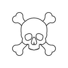 Skull and Bones vector icon. danger illustration sign. poison symbol or logo.