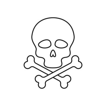Skull and Bones vector icon. danger illustration sign. poison symbol or logo.