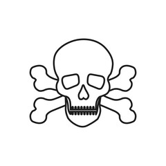 Skull and Bones vector icon. danger illustration sign. poison symbol or logo.