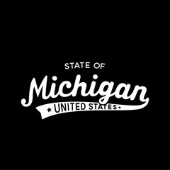 Michigan lettering design. Michigan, United States, typography design. Michigan, text design. Vector and illustration.