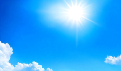 Naklejka na ściany i meble Bright sunshine blue sky background, sunshine background