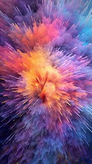 A vibrant explosion of colors in an abstract fireworks display, evoking a jubilant and celebratory mood. Colorful illustration art. Generative AI