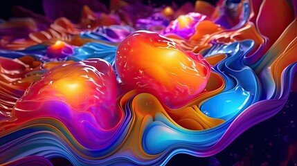 Vibrant Neon Lights abstract background. Colorful futuristic illustration art. Generative AI