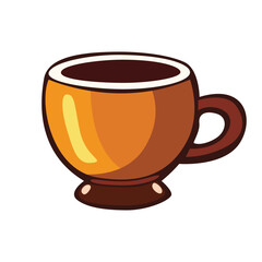 Cup of coffee or tea vector icon design. Colorful flat icon.