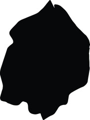 Silhouette map of Cuyuni-Mazaruni Guyana with transparent background.