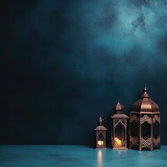 Fototapeta premium Ramadan holiday background. Illustration AI Generative.