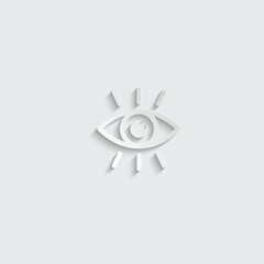 open eye icon, view icon. eye retina scan symbol. Recognition and authentication icon. Black vector