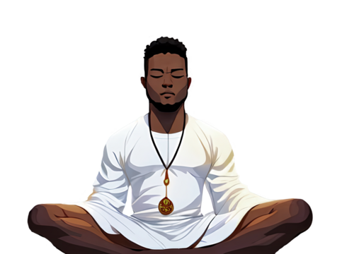 BIPOC - Calm and centered African American men find solace in meditation, their peaceful presence reflecting strength, resilience, and inner harmony.
