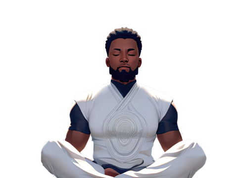 BIPOC - Calm and centered African American men find solace in meditation, their peaceful presence reflecting strength, resilience, and inner harmony.