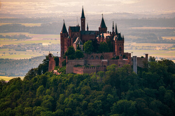 Panoramic view of Hohenzollern Castle in Germany.