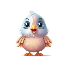 Portrait of Quail cartoon animal. Cute style character avatar. Generative AI