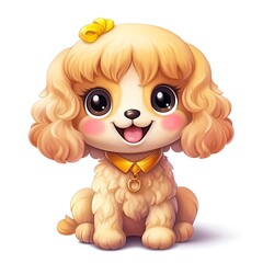Portrait of Cocker Spaniel cartoon animal. Cute style character avatar. Generative AI
