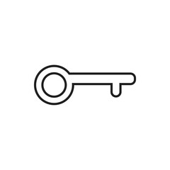 Outline key icon in white background.