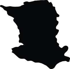 Silhouette map of Deux-Sèvres France with transparent background.