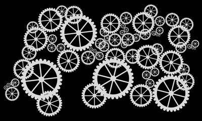 gear wheels isolated on black