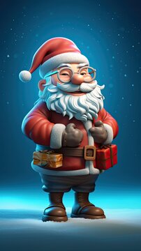 Redneck Santa Claus character illustration. Christmas and New year holiday painting. Generative AI