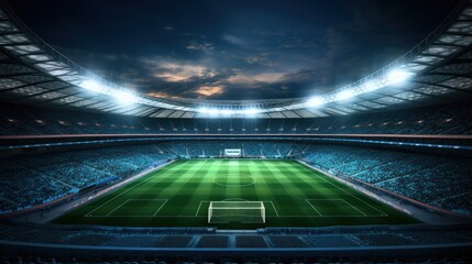Fototapeta na wymiar Soccer stadium. Illustration AI Generative.