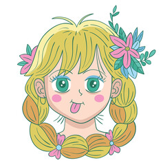 Cute Blonde Girl Head