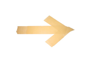 Yellow arrow isolated on transparent background.
