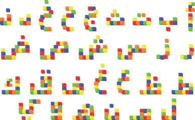 Arabic Alphabet letters coloring blocks