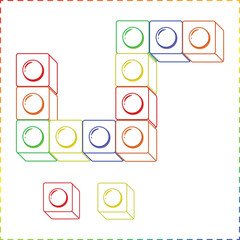 Arabic Alphabet letter stroke coloring blocks
