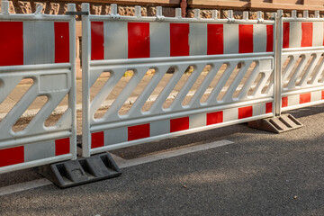 roadblock in front of a construction site