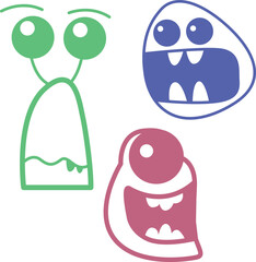 Cute monsters illustration