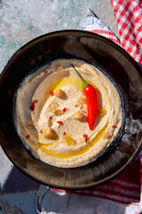 hummus with hot red peppers