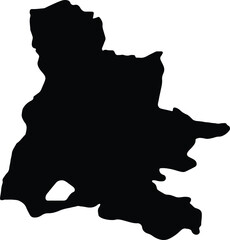 Silhouette map of Drôme France with transparent background.