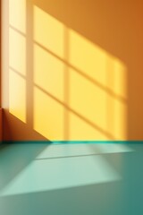 Colorful minimal interior, wall and floor with shadow, AI Generated