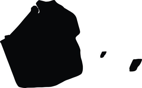 Silhouette map of Dubay United Arab Emirates with transparent background.
