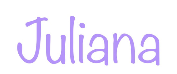 Juliana - lilac color - female name - ideal for websites, emails, presentations, greetings, banners, cards, books, t-shirt, sweatshirt, prints

