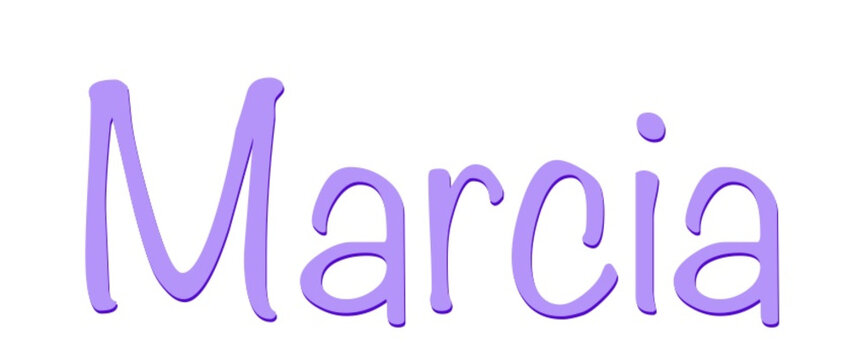 Marcia - lilac color - female name - ideal for websites, emails, presentations, greetings, banners, cards, books, t-shirt, sweatshirt, prints

