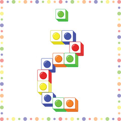 Arabic Alphabet letter coloring circles blocks