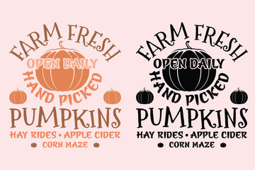 Fall Farm Fresh Pumpkins EPS Design