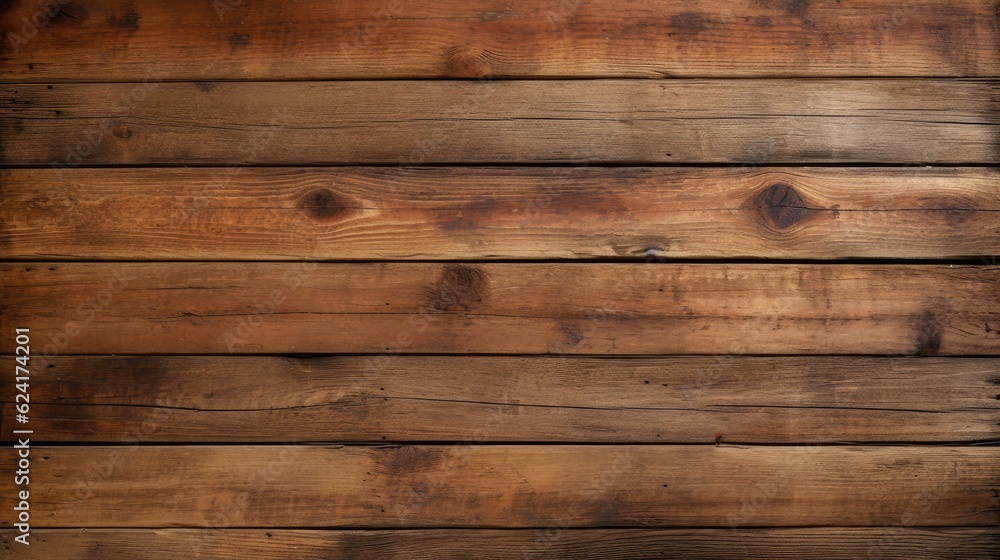 Wall mural old plank wood texture background. generative ai