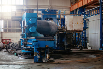 Large CNC tube bender in pipe factory