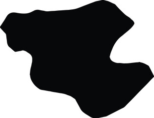 Silhouette map of Erevan Armenia with transparent background.