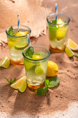 Sour lemonade as a chilled summer drink.