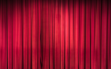 red stage curtain as design background
