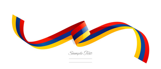 Armenian flag ribbon vector illustration. Armenia flag ribbon on abstract isolated on white color background