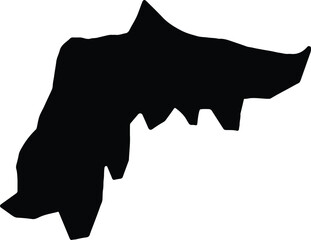 Silhouette map of Espaillat Dominican Republic with transparent background.