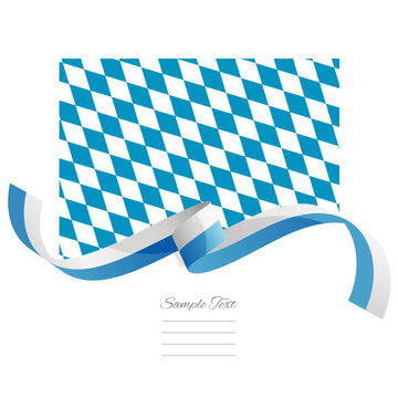 Bavaria flag vector. World flags and ribbons. Bavarian flag ribbon on abstract color background