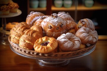 Delicious bakery treats. Generative AI technology.