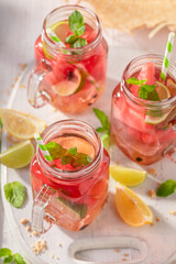 Healthy lemonade as a chilled cold drink.