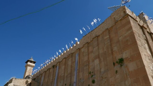 Hebron city in Israel and Palestine and the palace in the old city. High quality 4k footage