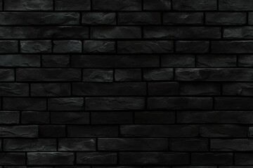 black painted brick wall pattern | Generative AI