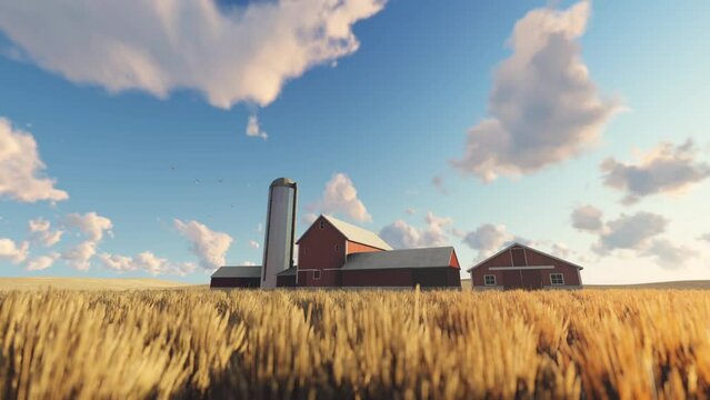 Wheat Field and Farm animation