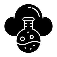 Cloud Research Glyph Icon