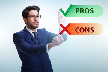 Concept of choosing pros and cons